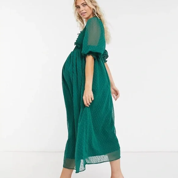 ASOS Maternity Dresses Asos Design Maternity Green Shirred